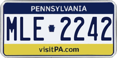 PA license plate MLE2242