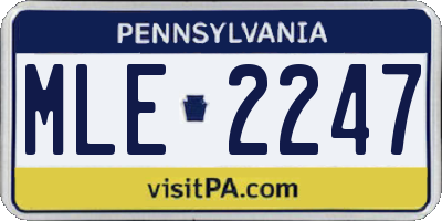 PA license plate MLE2247