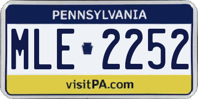 PA license plate MLE2252