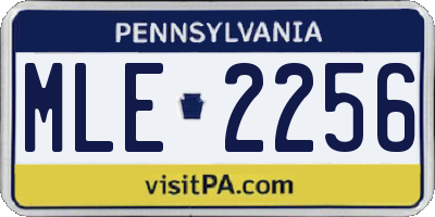 PA license plate MLE2256