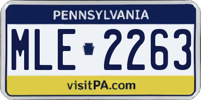 PA license plate MLE2263