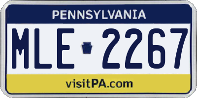 PA license plate MLE2267