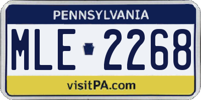 PA license plate MLE2268