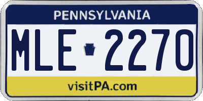 PA license plate MLE2270