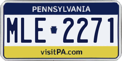 PA license plate MLE2271