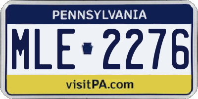 PA license plate MLE2276