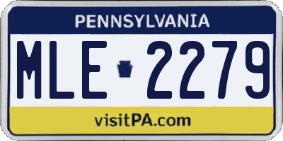PA license plate MLE2279