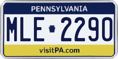 PA license plate MLE2290