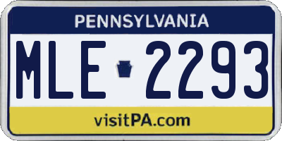 PA license plate MLE2293