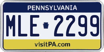 PA license plate MLE2299