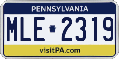 PA license plate MLE2319