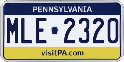 PA license plate MLE2320