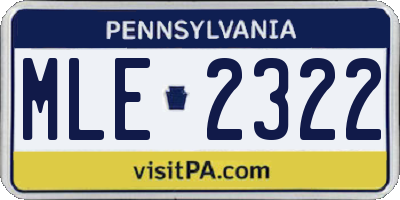 PA license plate MLE2322
