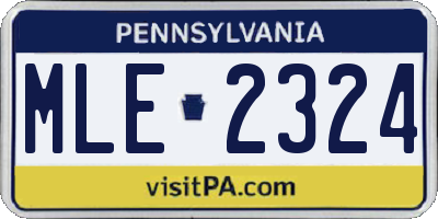 PA license plate MLE2324