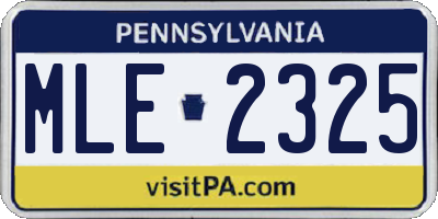 PA license plate MLE2325