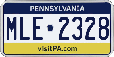 PA license plate MLE2328