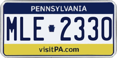 PA license plate MLE2330