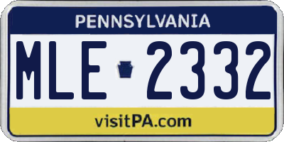 PA license plate MLE2332