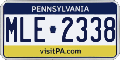 PA license plate MLE2338