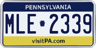 PA license plate MLE2339