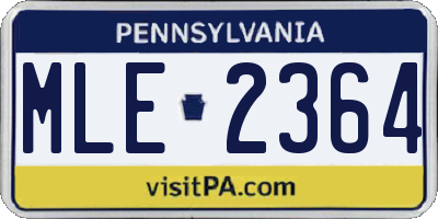 PA license plate MLE2364