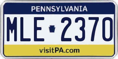 PA license plate MLE2370