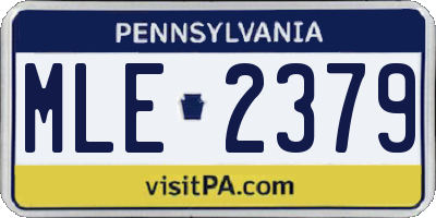 PA license plate MLE2379