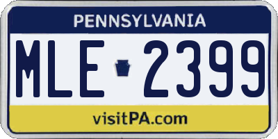 PA license plate MLE2399