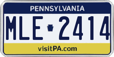 PA license plate MLE2414