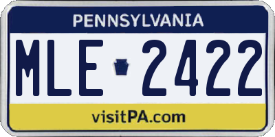 PA license plate MLE2422