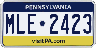 PA license plate MLE2423