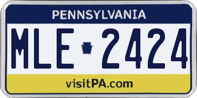 PA license plate MLE2424
