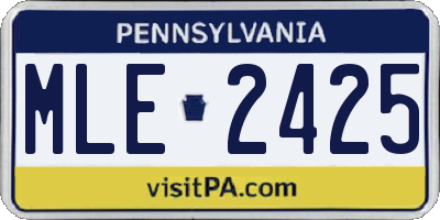PA license plate MLE2425