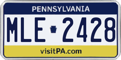 PA license plate MLE2428