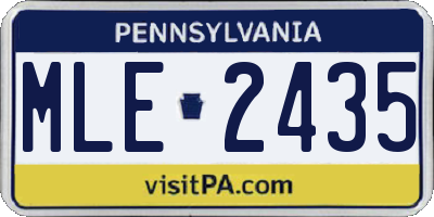 PA license plate MLE2435