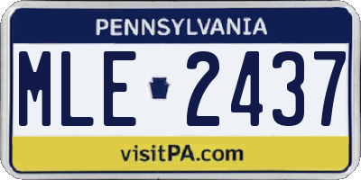 PA license plate MLE2437