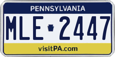 PA license plate MLE2447
