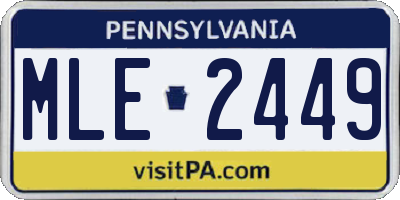PA license plate MLE2449