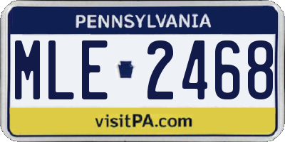 PA license plate MLE2468