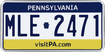PA license plate MLE2471