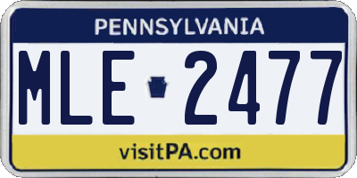 PA license plate MLE2477
