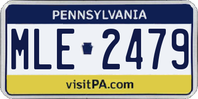 PA license plate MLE2479