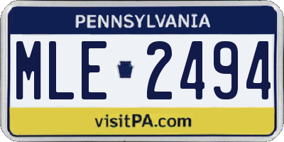 PA license plate MLE2494