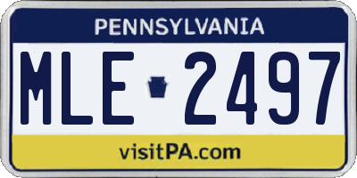 PA license plate MLE2497