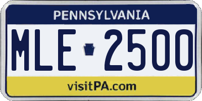PA license plate MLE2500