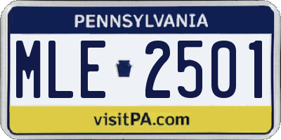 PA license plate MLE2501