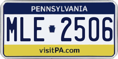 PA license plate MLE2506