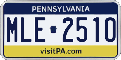 PA license plate MLE2510