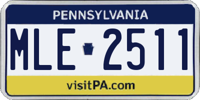 PA license plate MLE2511