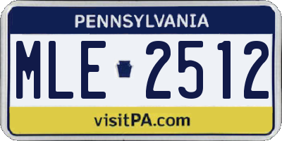 PA license plate MLE2512